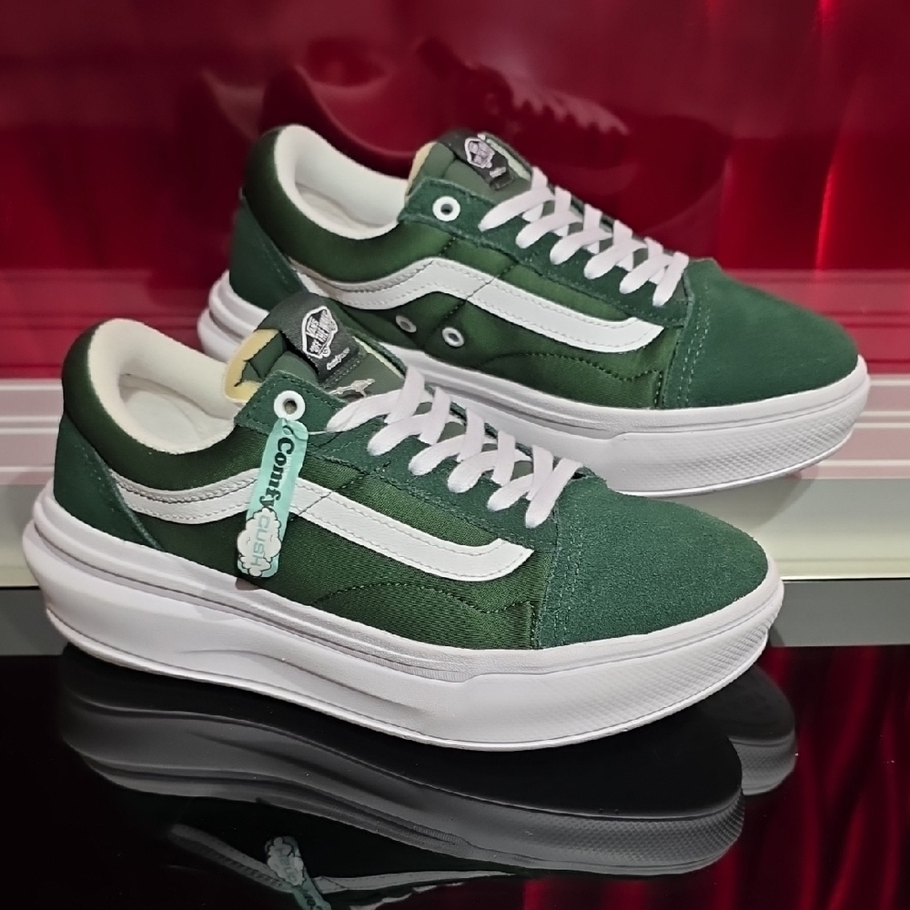 Vans Old Skool Overt Dark Green White Men’s 9 Women’s 10.5 New